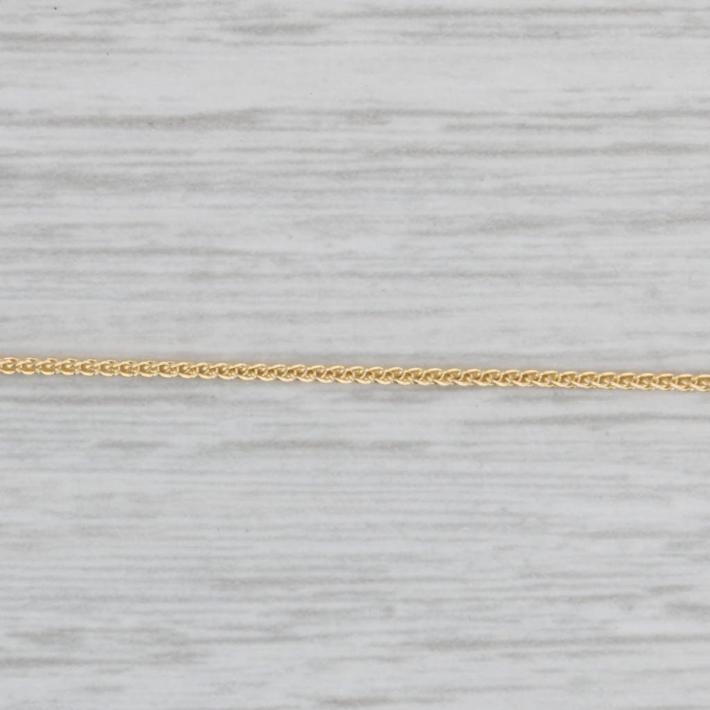 Gray New Round Wheat Chain Necklace 14k Yellow Gold 16" 1mm