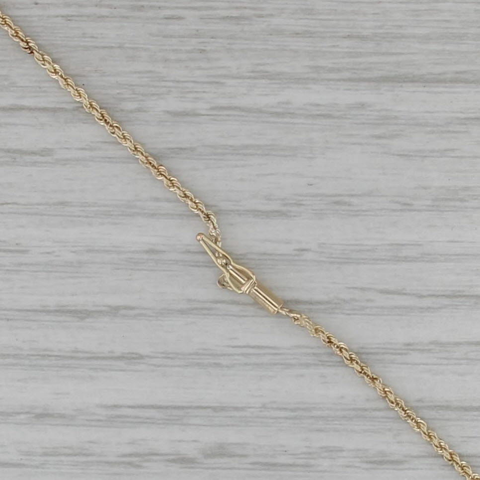0.79ctw Diamond V Necklace 14k Yellow Gold 17.5" Rope Chain