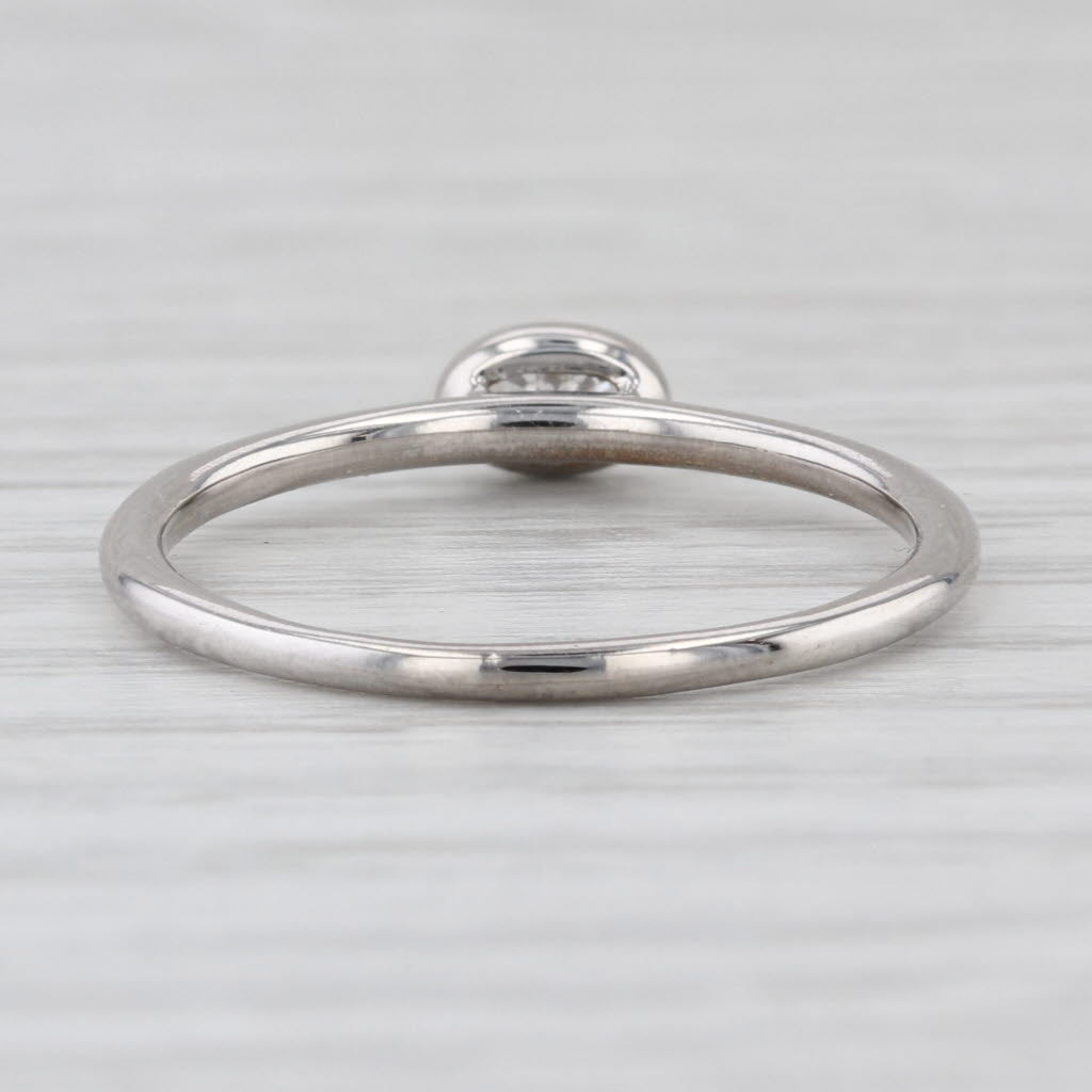 0.28ct Oval Lab Grown Diamond Solitaire Engagement Ring 10k White Gold VS2 F-G