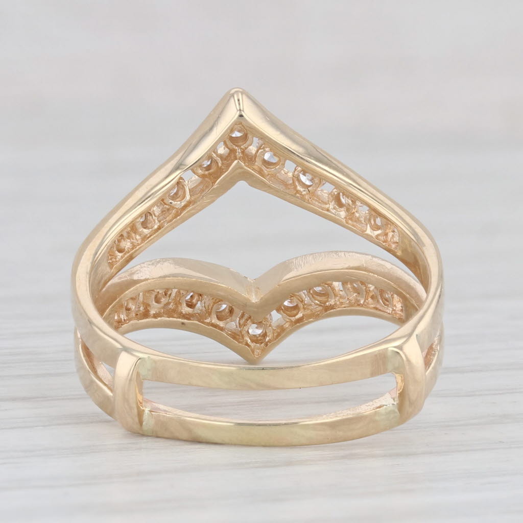 Light Gray 0.50ctw Diamond Ring Jacket Guard Wrap Bridal Wedding 14k Yellow Gold Size 7.75