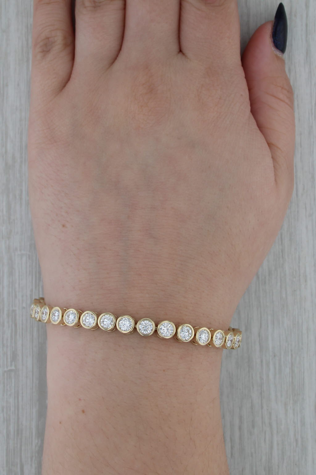 New 8.37ctw Lab Grown Diamond Tennis Bracelet 14k Yellow Gold 6.75" 5.7mm