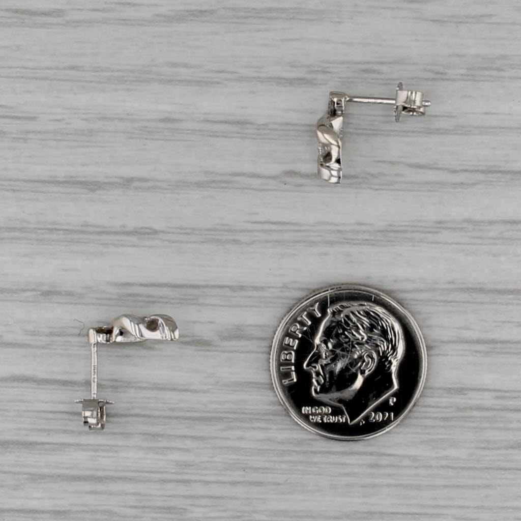 0.20ct Diamond Solitaire Stud Drop Earrings 14k White Gold Studs
