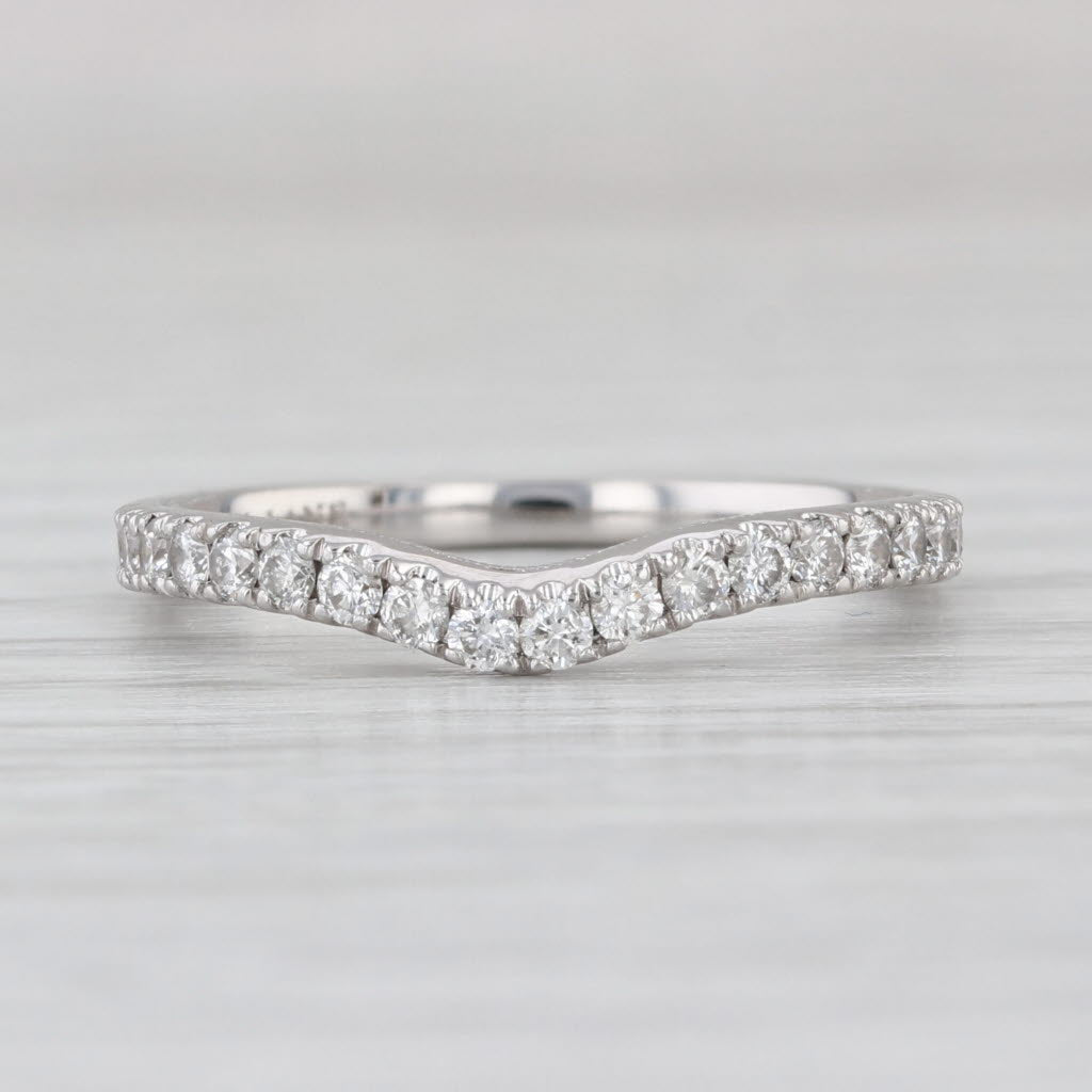 Neil Lane 0.48ctw Diamond Wedding Band 14k Gold Contoured Guard Stackable Ring