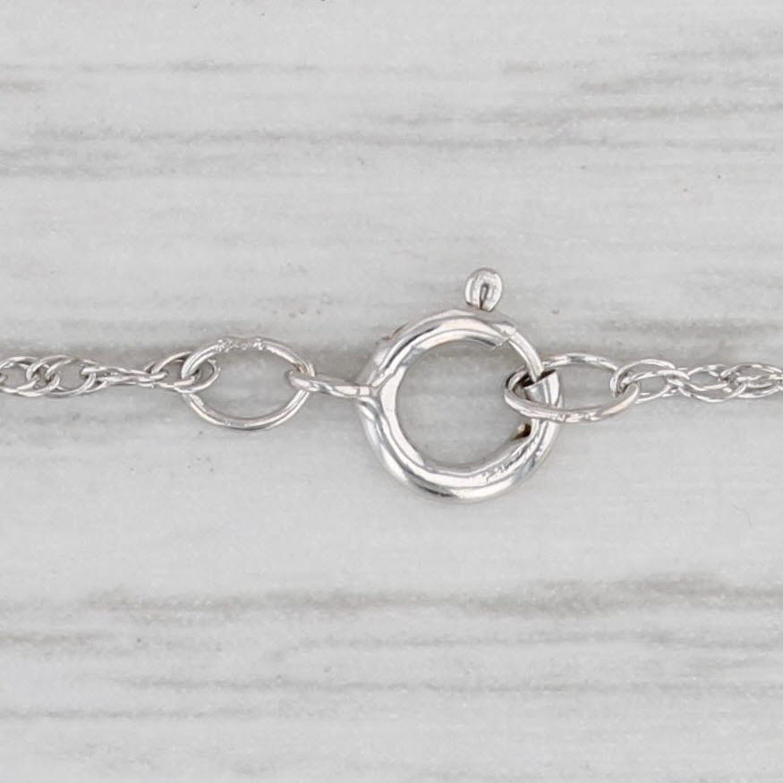 Light Gray 0.32ctw Cubic Zirconia Horseshoe Pendant Necklace 10k Gold 17.5" Rope Chain