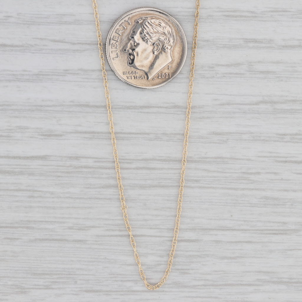 Gray 18" 0.7mm Fine Rope Chain Necklace 14k Yellow Gold