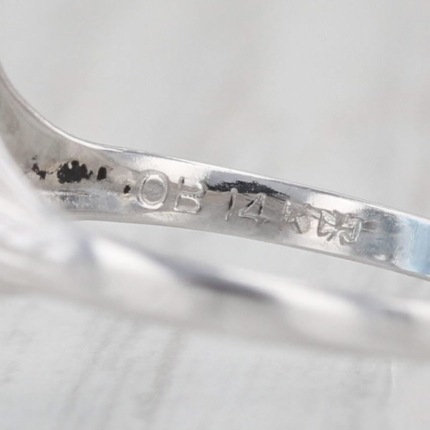 2.90ct Blue Topaz Solitaire Ring Art Deco Ostby Barton 14k White Gold Size 5.25
