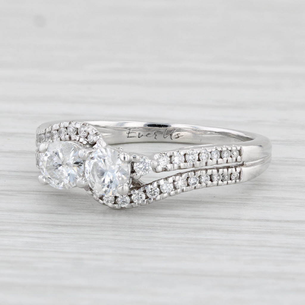 Light Gray Ever Us 0.65ctw 2-Diamond Engagement Anniversary Ring 14k White Gold Size 7