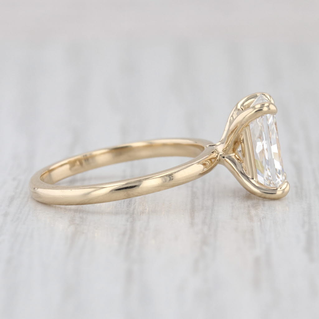 New 2.59ct Lab Grown Diamond Solitaire Ring 14k Yellow Gold Size 6.75 E VS1