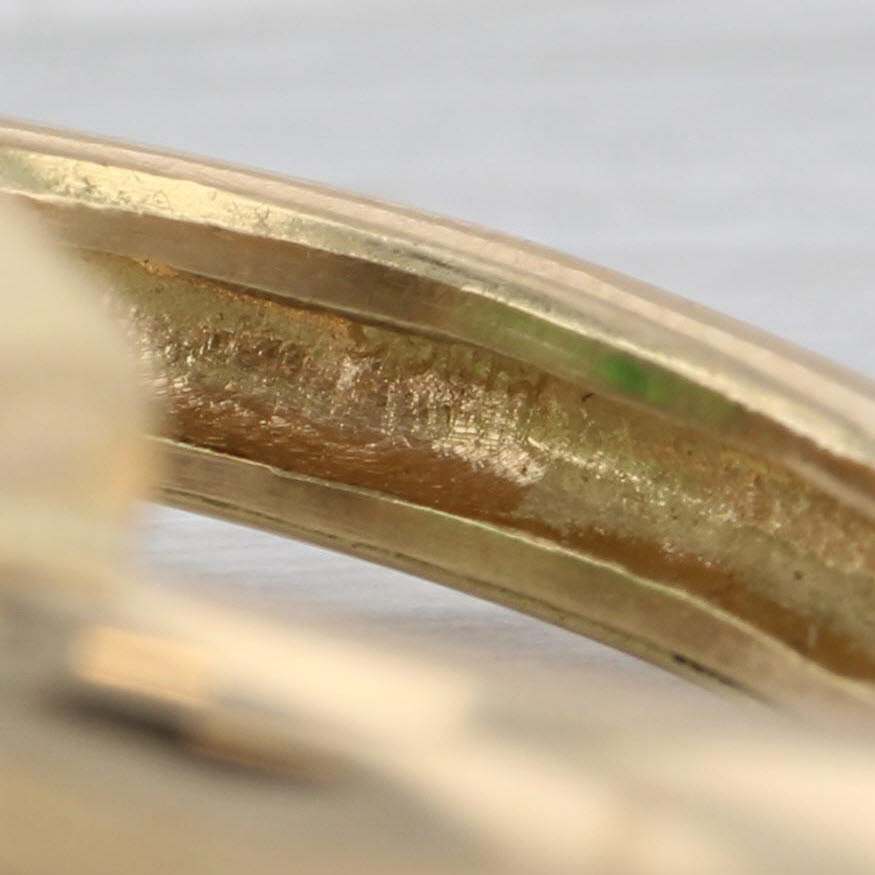 Gray 4.60ct Green Tourmaline 18k Yellow Gold Size 7 Emerald Cut