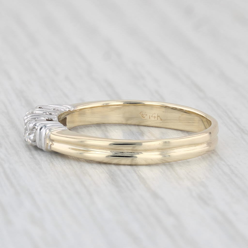 Light Gray 0.36ctw Diamond 3-Stone Ring 14k Yellow White Gold Size 8.25 Wedding Band