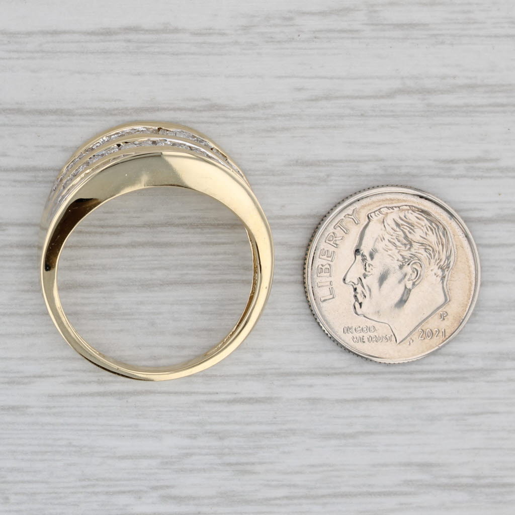 Gray 1.25ctw Diamond Ring 14k Yellow Gold Size 10 Stacking Design