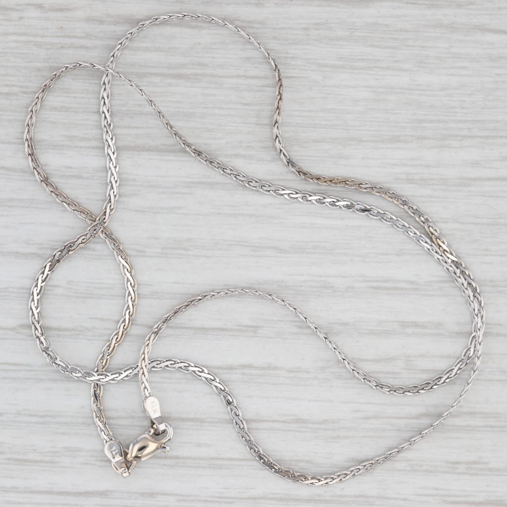 Woven S-Link Chain Necklace 14k White Gold 18" 1.7mm