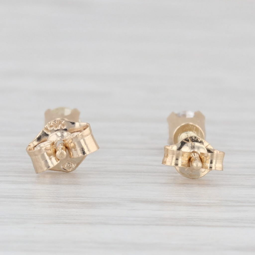 Light Gray 0.18ctw Diamond Round Solitaire Stud Earrings 14k Yellow Gold
