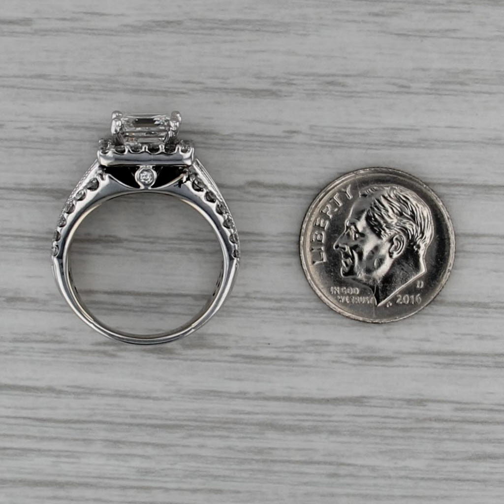 4.13ctw F VS1 IGI Lab Grown Diamond Halo Engagement Ring 14k White Gold