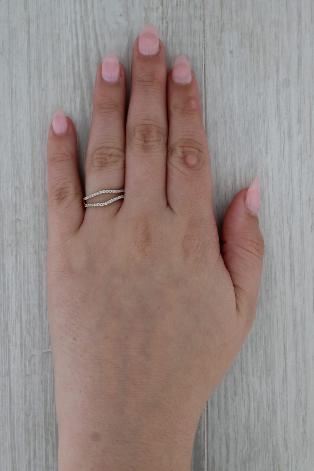 0.22ctw Diamond Ring Guard Jacket Wedding Band 14k Yellow Gold Size 7.5