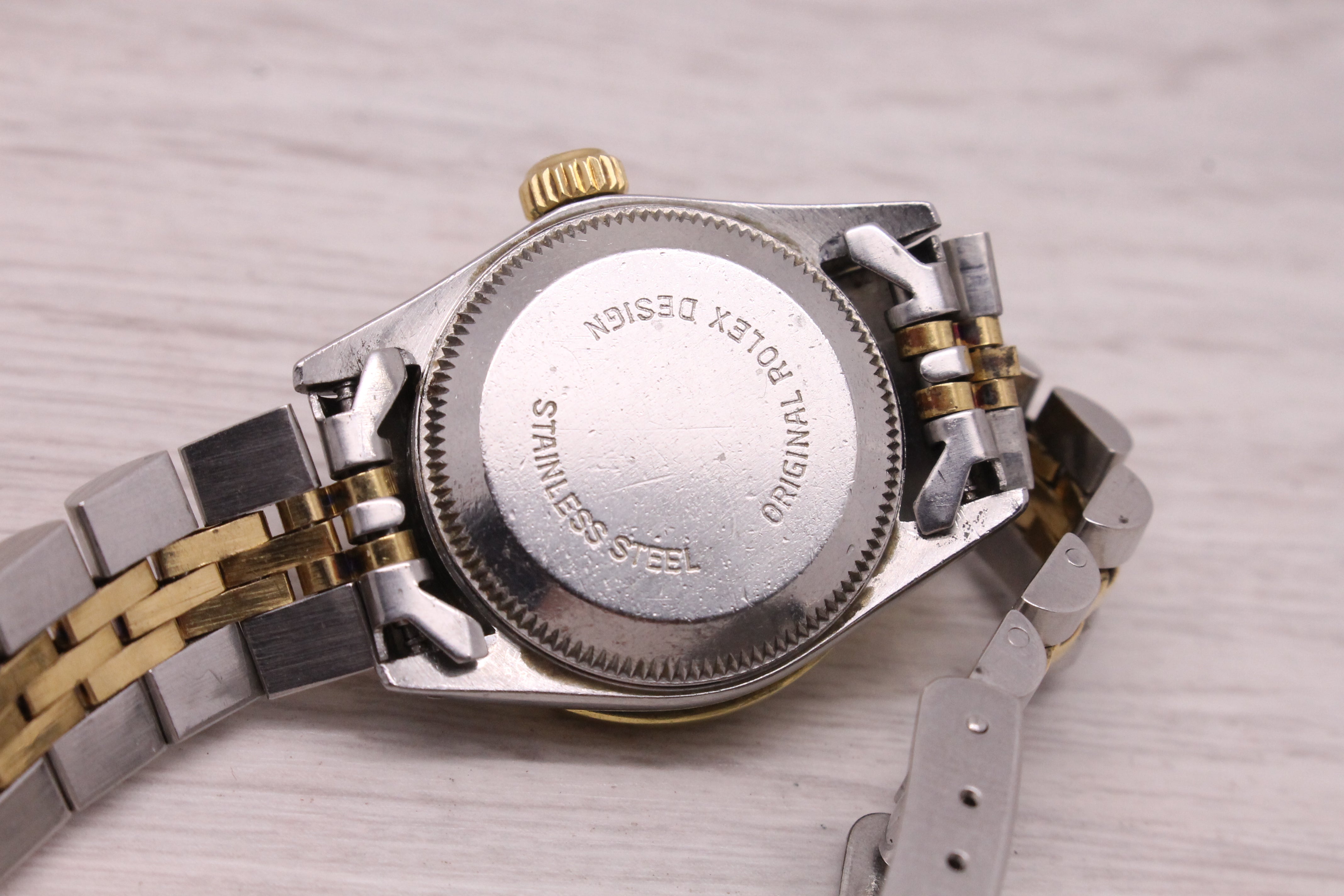 Vintage 1989 Rolex Oyster Perpetual Ladies 26mm Watch Custom Diamond Bezel Dial