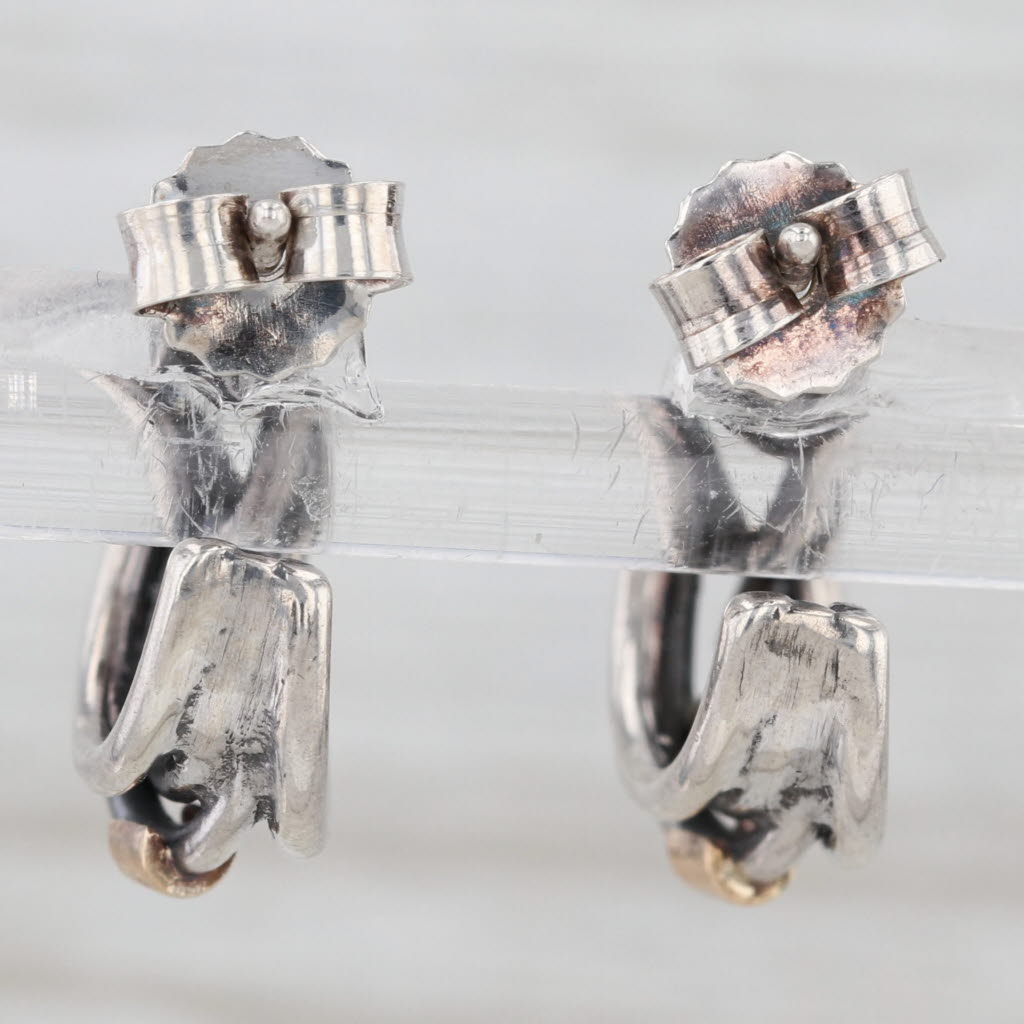 Light Gray Pandora Small Silver Rope Intertwined Earrings Sterling Silver 14k Gold 290263