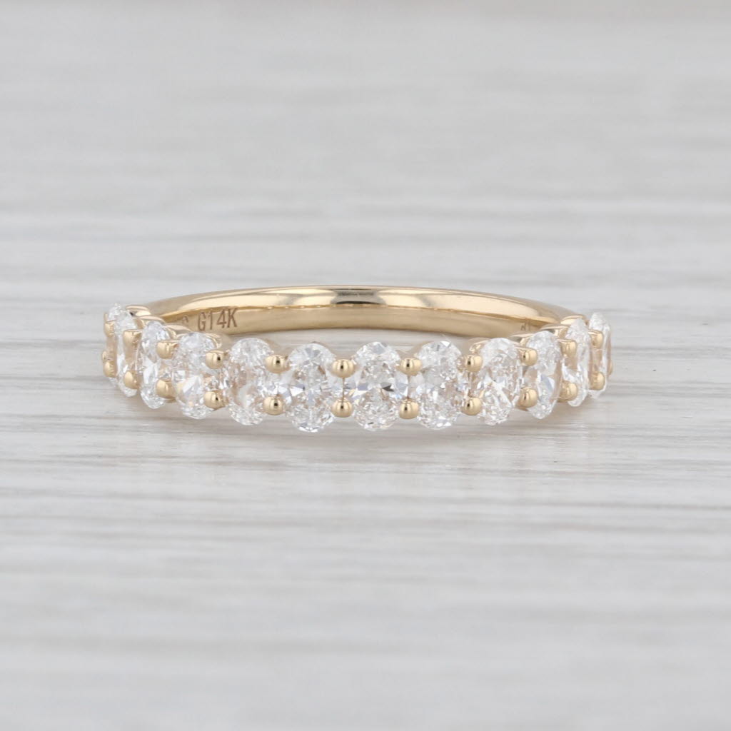 New 1.17ctw Lab Grown Diamond Wedding Band 14k Yellow Gold Stackable Ring