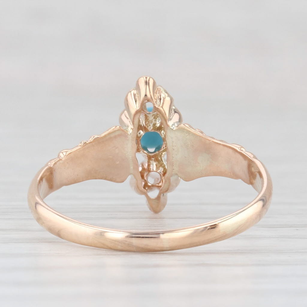 Light Gray Victorian Diamond Ring 9k Yellow Gold Size 7.5 Antique