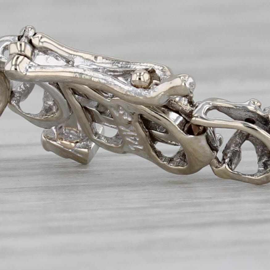 Gray 0.29ctw Diamond Chain Bracelet 14k White Gold 7.25" 4.4mm