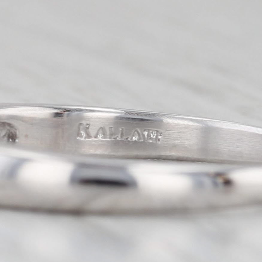 Gray 0.18ctw Diamond Wedding Band 14k White Gold Size 8.5 Stackable Anniversary