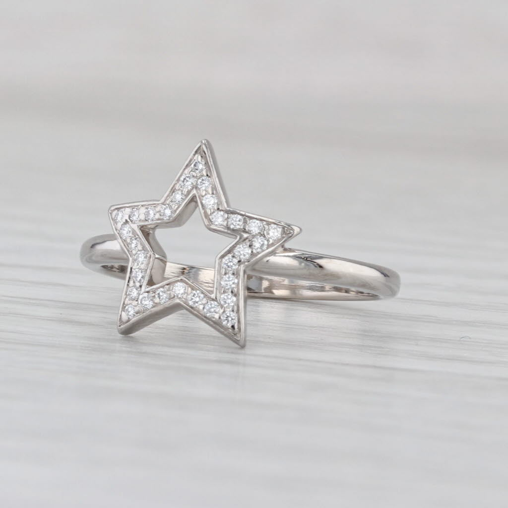Tiffany & Co Diamond Open Star Ring 950 Platinum Size 6