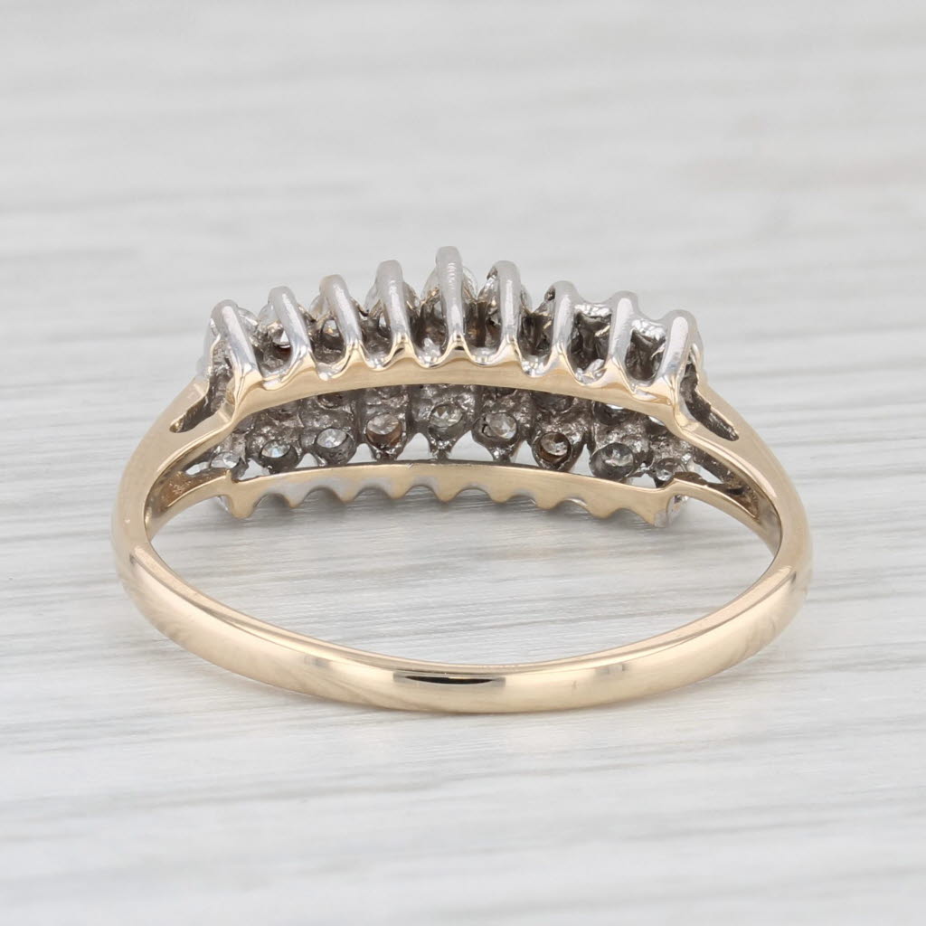 Light Gray 0.40ctw Diamond Tiered Pyramid Ring 14k Yellow White Gold Size 8