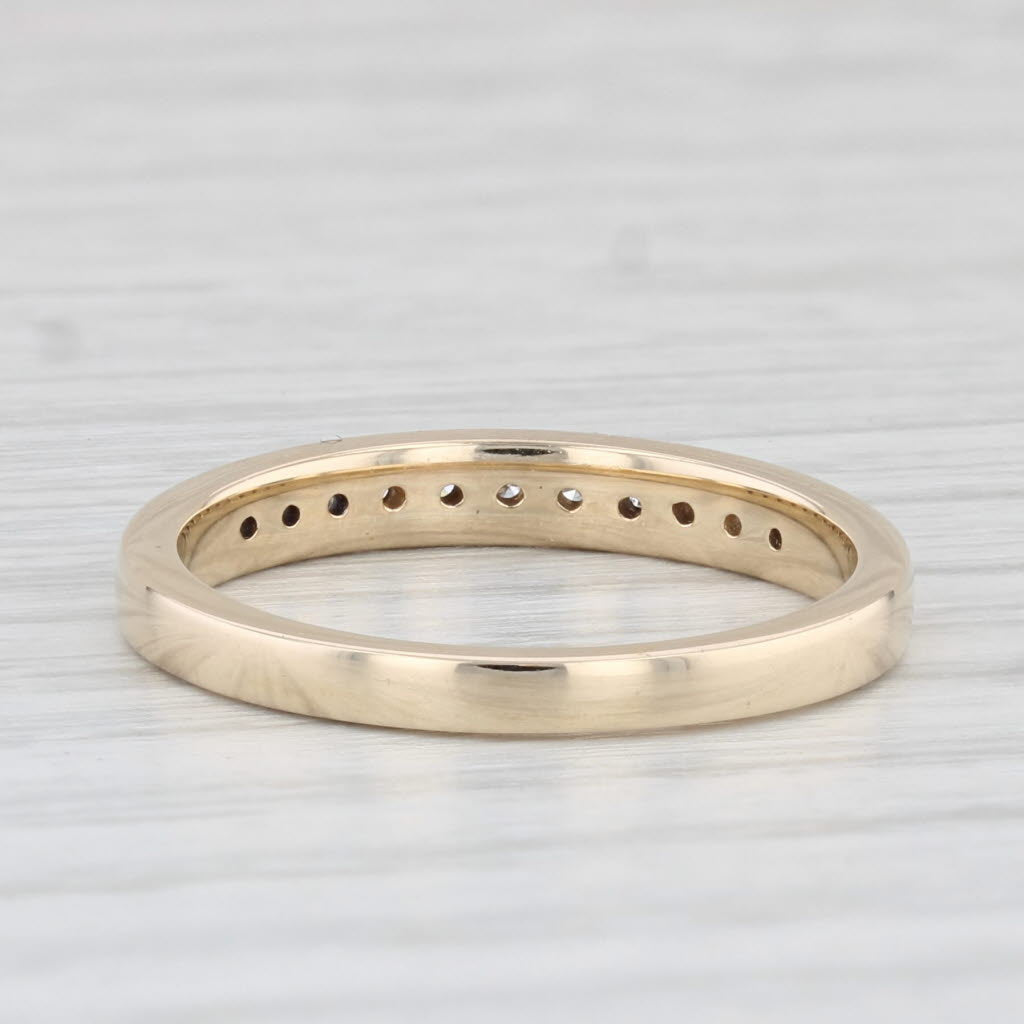 Light Gray Diamond Wedding Band 10k Yellow Gold Stackable Ring Size 7