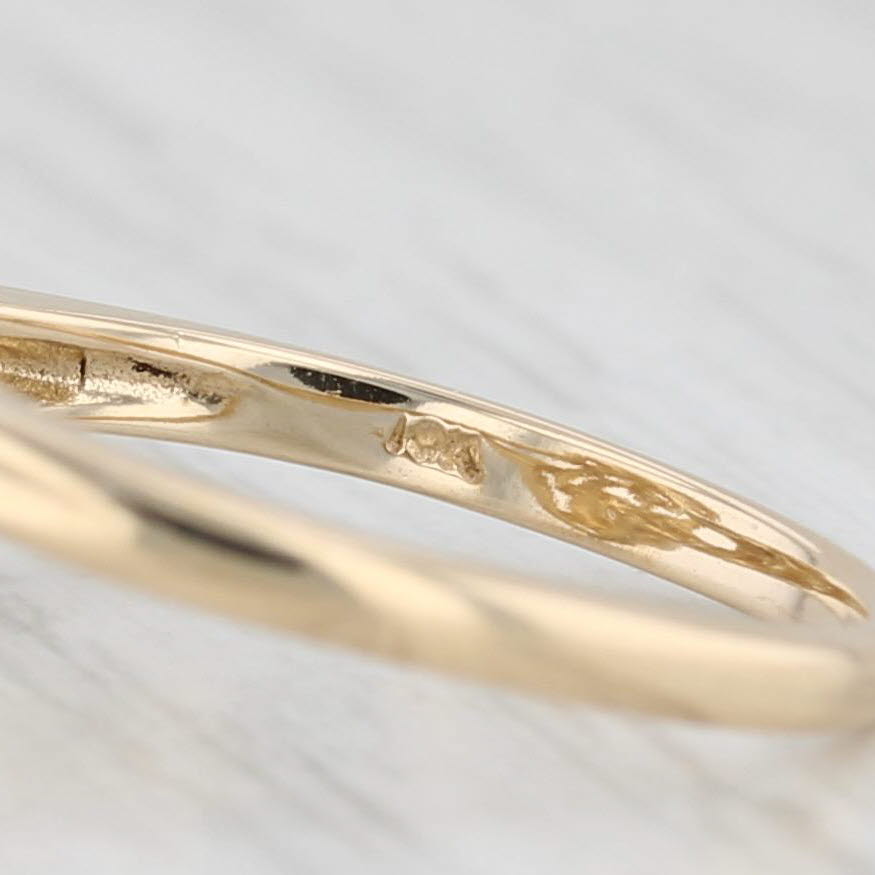 Light Gray Cultured Pearl Diamond Cluster Ring 10k Yellow Gold Size 6