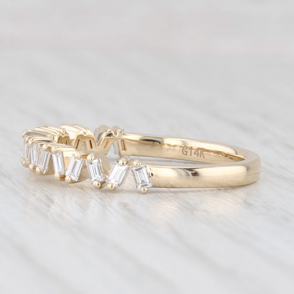 Light Gray New 0.35ctw Diamond Wedding Ring 14k Yellow Gold Stackable Anniversary Band 6.5