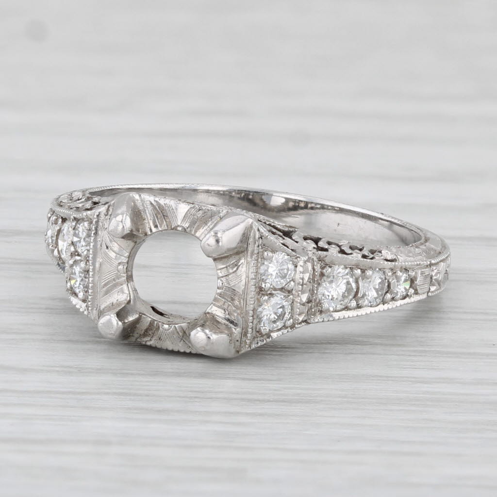 Light Gray New Semi Mount Engagement Ring Diamond 18k White Gold Size 7 Whitehouse