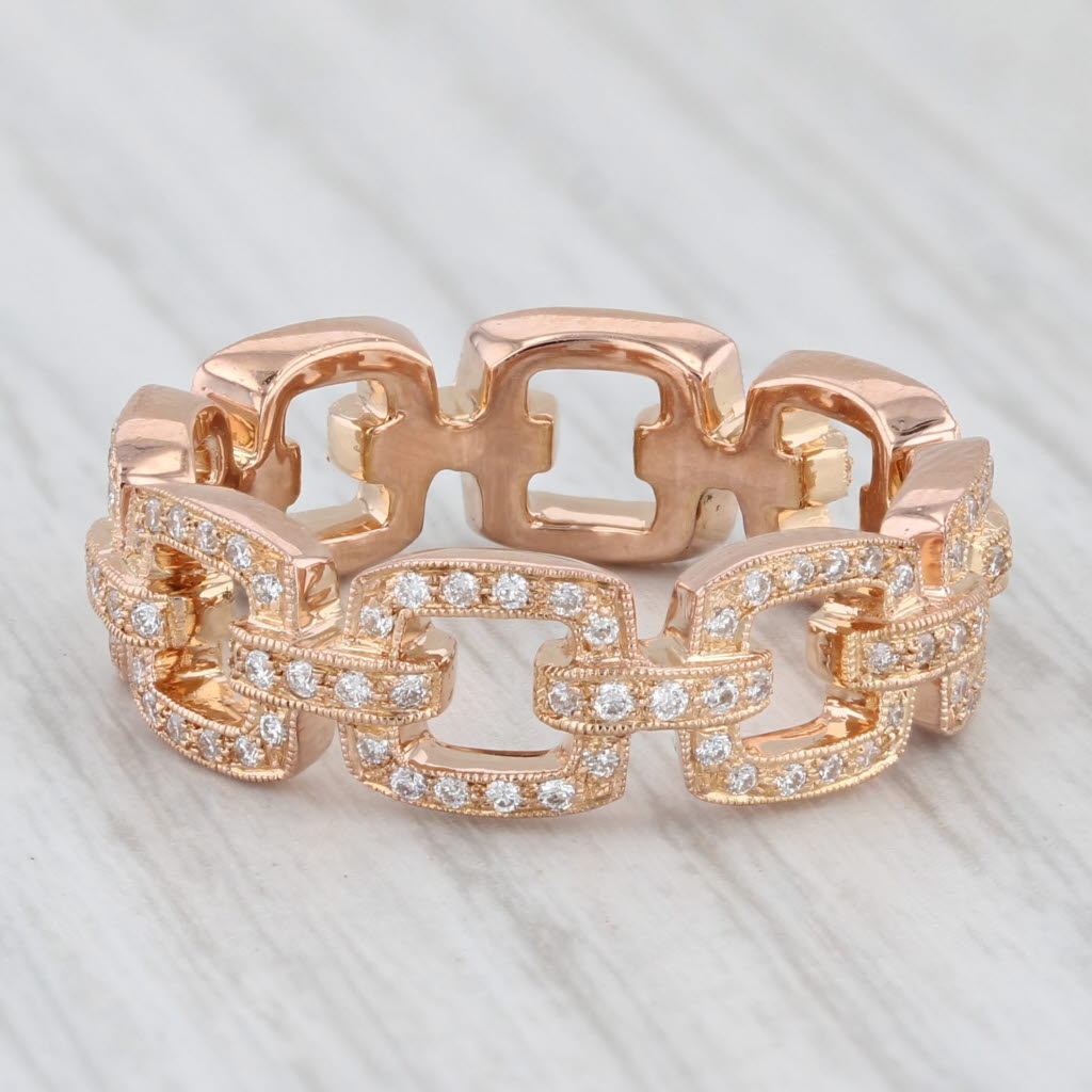 New Beverley K 0.45ctw Diamond Stackable Ring 14k Gold Size 6.5 Wedding Band