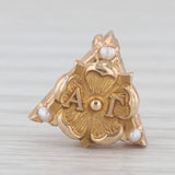 Alpha Gamma Delta Sorority Mothers Pin 10k Gold Pearl Vintage Flower Lapel