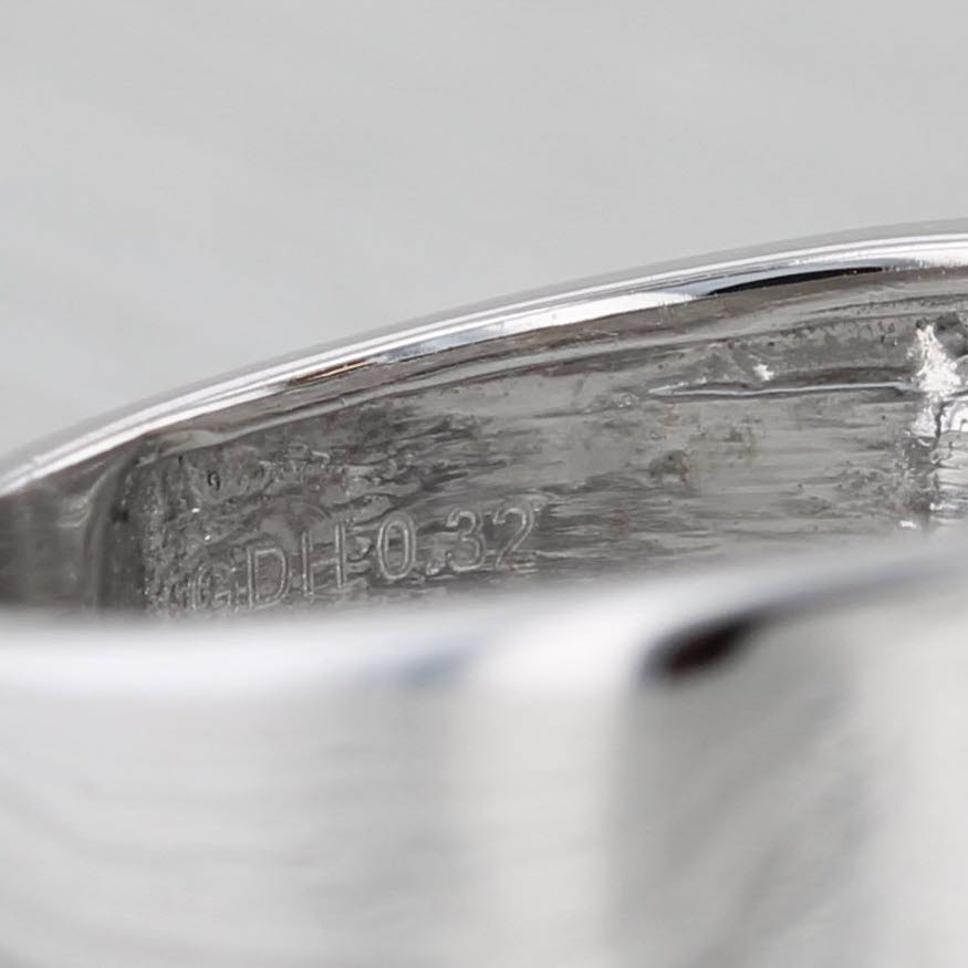 Gray 0.32ctw Diamond Men's Wedding Band 10k White Gold Size 10.5