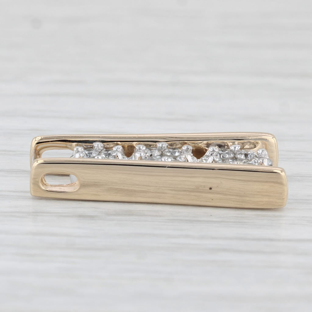 Light Gray 0.85ctw Diamond Cluster Journey Pendant 14k Yellow Gold