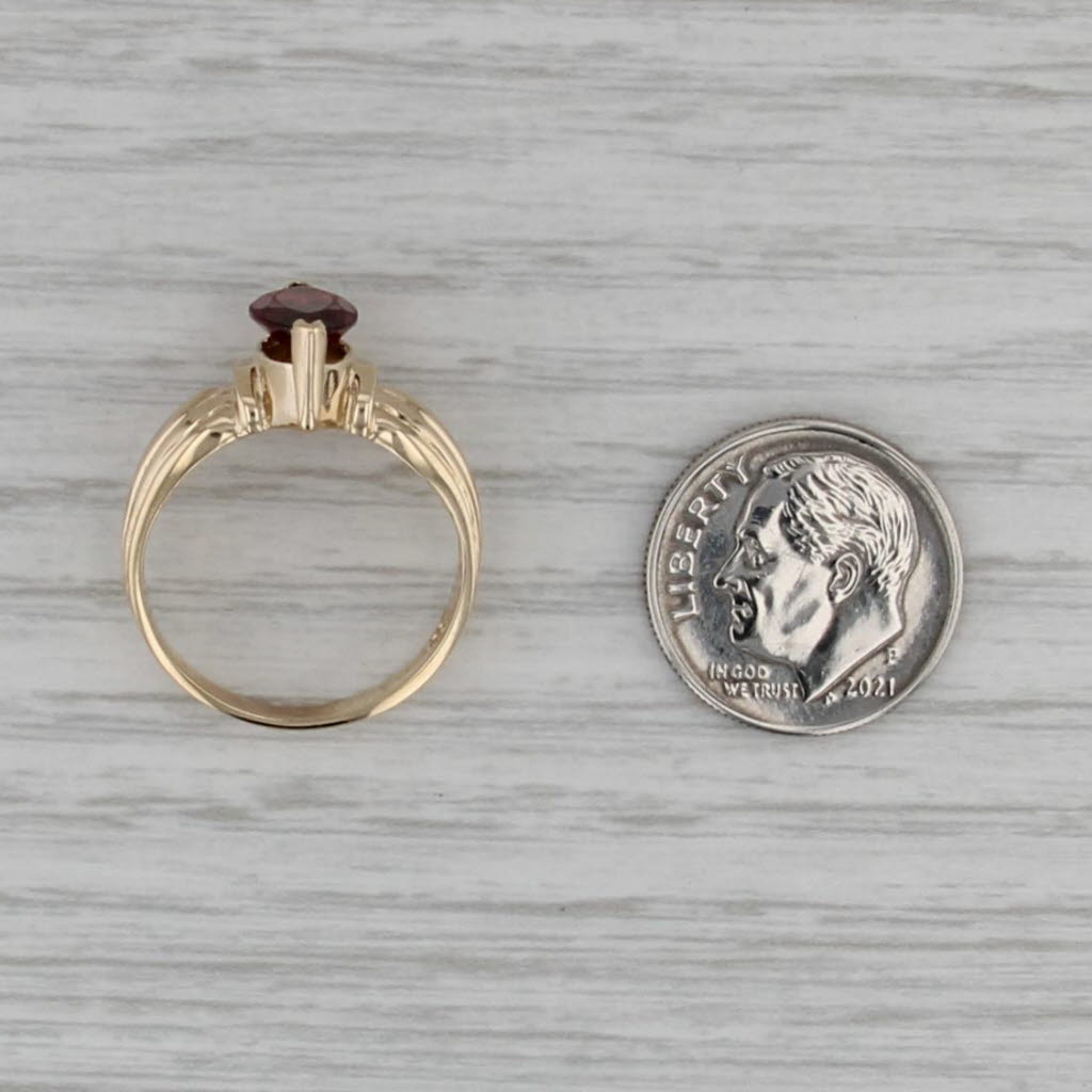 2ct Garnet Marquise Solitaire Ring 10k Yellow Gold Size 6.75