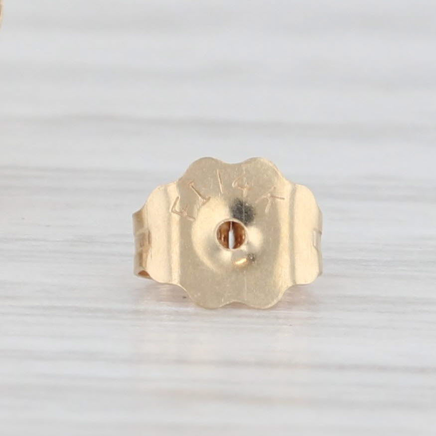 Light Gray Round Cultured Pearl Knot Stud Earrings 14k Yellow Gold