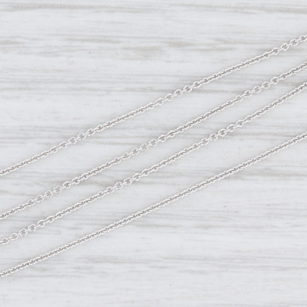 Light Gray New Round Cable Chain Necklace 14k White Gold 16-18" 1mm Adjustable