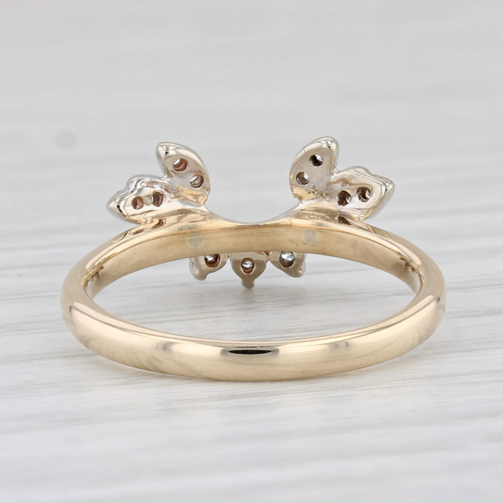 Light Gray 0.18ctw Diamond Enhancer Ring Jacket 14k Yellow Gold Size 6.25 Wedding Band