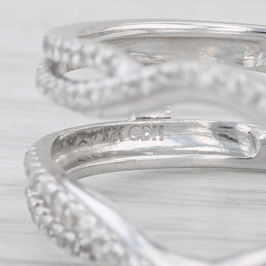 Light Gray 0.25ctw Diamond Ring Jacket Guard 10k White Gold Size 7 Wedding Bridal