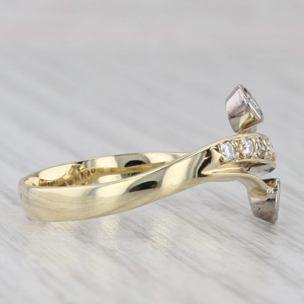 Gray 0.33ctw Diamond Bypass Ring 14k Yellow Gold Size 9 Contoured