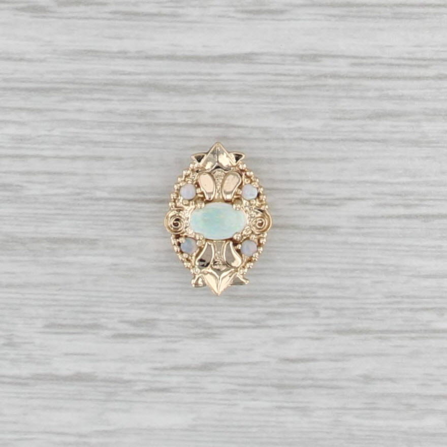 Richard Glatter Vintage Opal Slide Bracelet Charm 14k Yellow Gold
