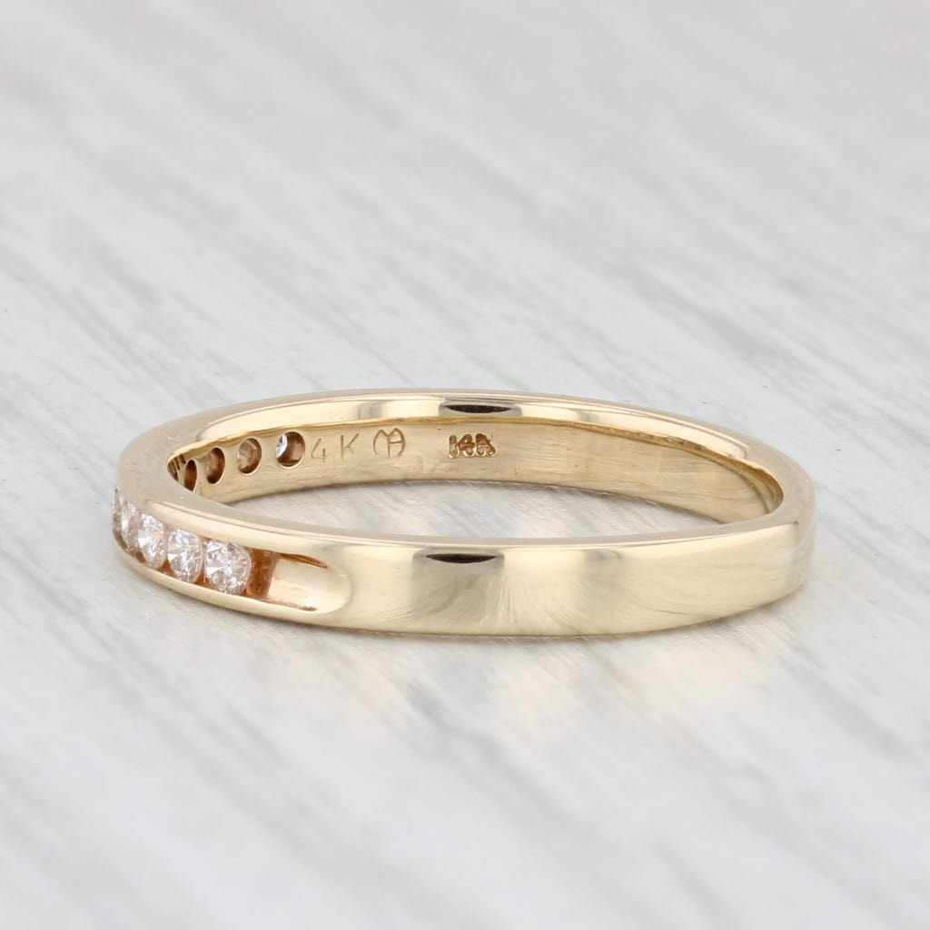 Light Gray 0.20ctw Diamond Wedding Band 14k Yellow Gold Size 6.25