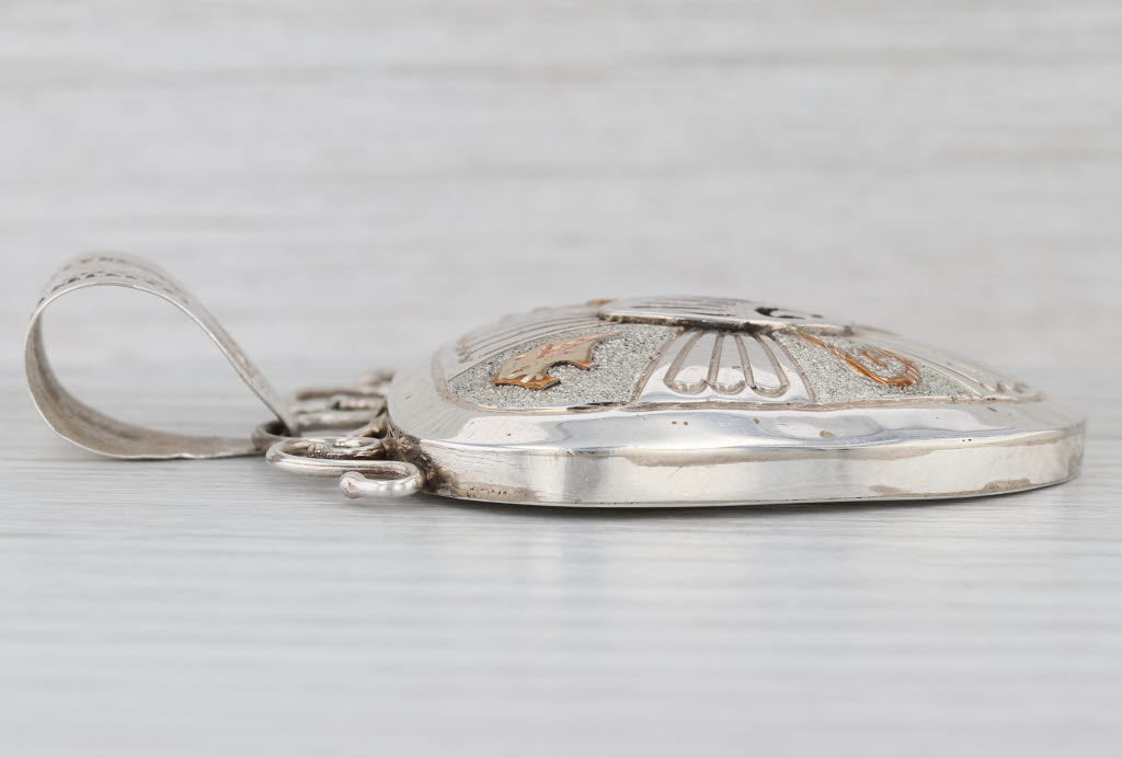Native American Tribal Pendant Sterling Silver 12k Gold Filled Navajo Mariano