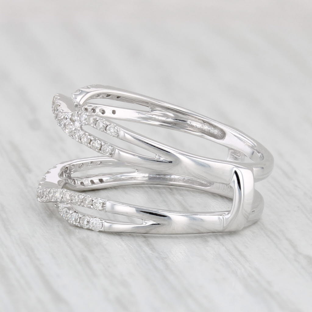 Light Gray 0.30ctw Diamond Ring Jacket Enhancer 10k White Gold Size 7-7.25 Bridal Wedding