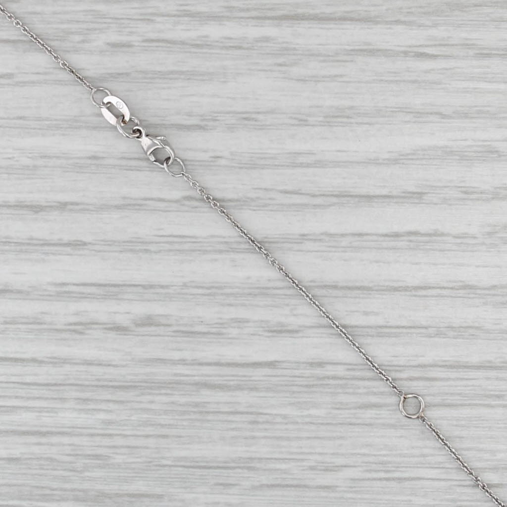 Adjustable Cable Chain Necklace 14k White Gold 16" 18" 1.1mm