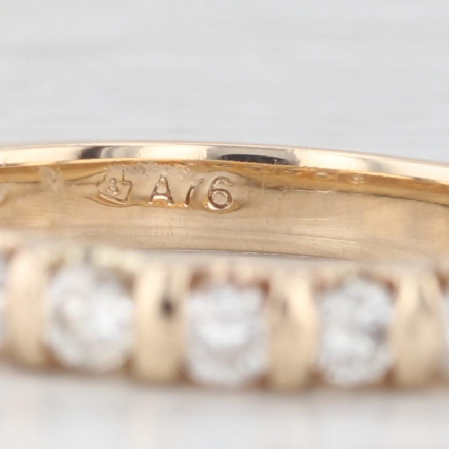 Light Gray 0.38ctw Diamond Wedding Band 14k Yellow Gold Size 7 Stackable Anniversary Ring