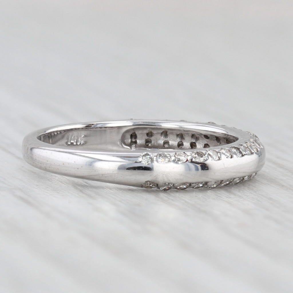 0.50ctw Diamond Wedding Band 14k White Gold Size 6.5 Stackable Ring