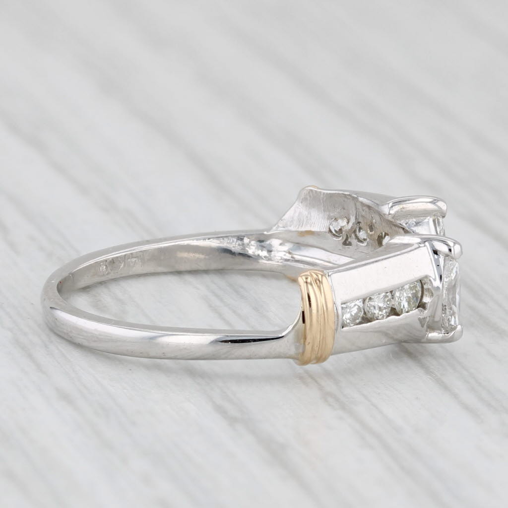 Light Gray 0.35ctw Diamond Ring Jacket Enhancer Guard 14k White Gold Size 5.75 Wedding Band