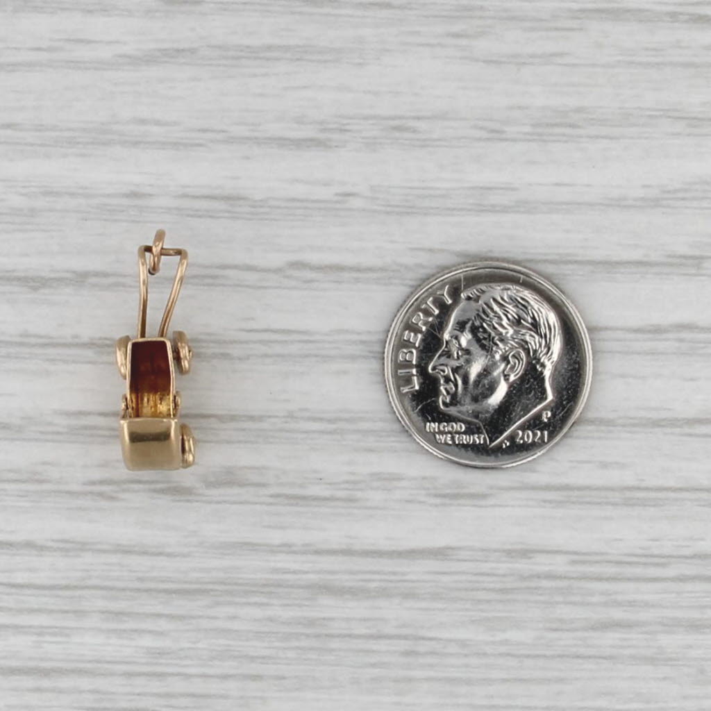 Vintage Baby Carriage Stroller Charm 14k Yellow Gold New Mom Keepsake Pendant